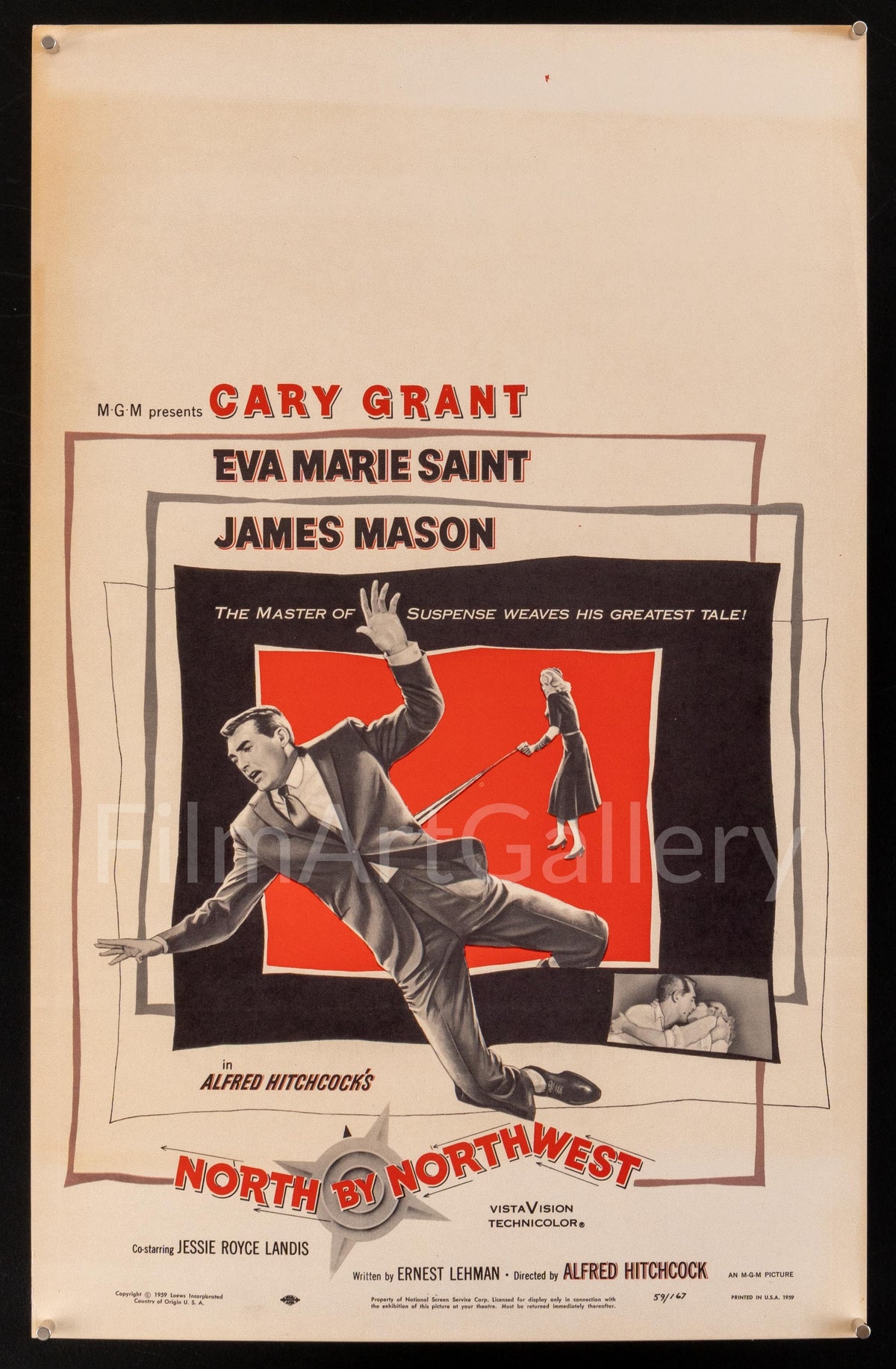 North By Northwest Original Vintage Movie Poster