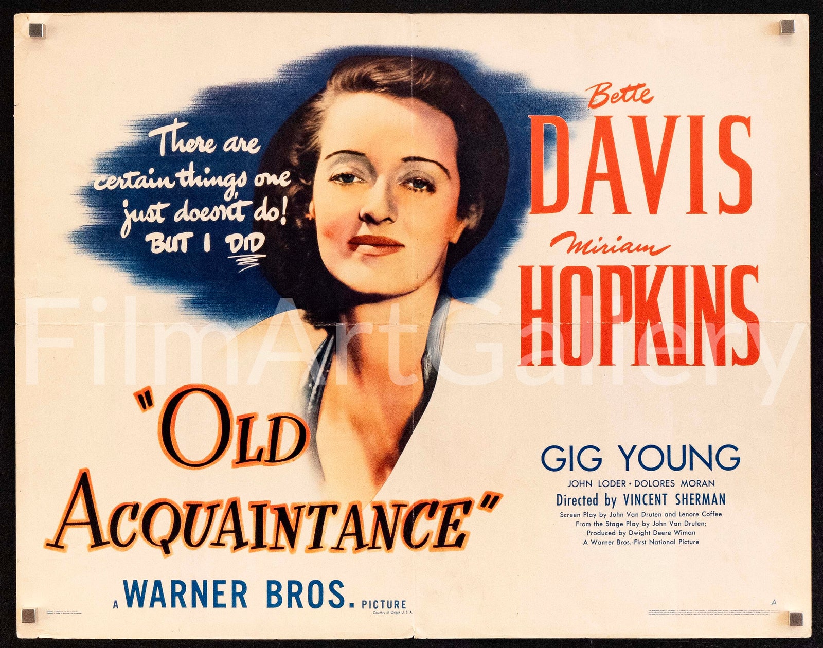 Old Acquaintance Original Vintage Movie Poster