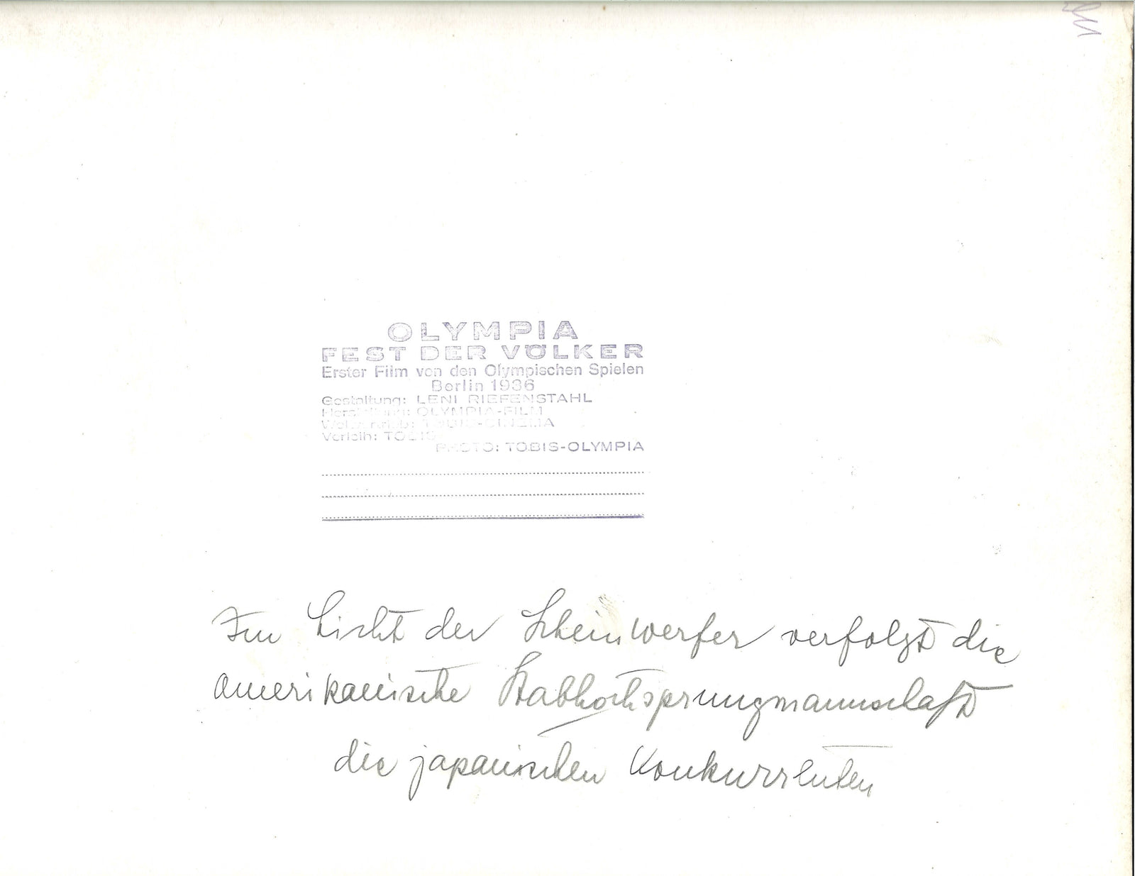 Olympia Part One: Festival of the Nations Original Vintage Movie Poster