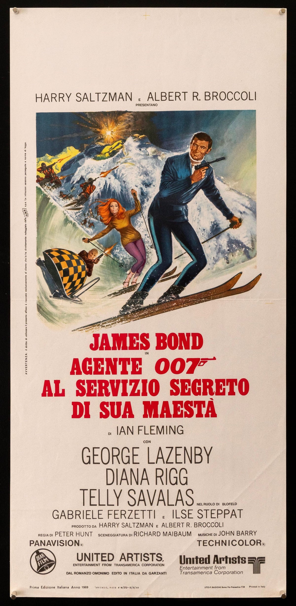 On Her Majesty&#39;s Secret Service Italian Locandina (13x28) Original Vintage Movie Poster