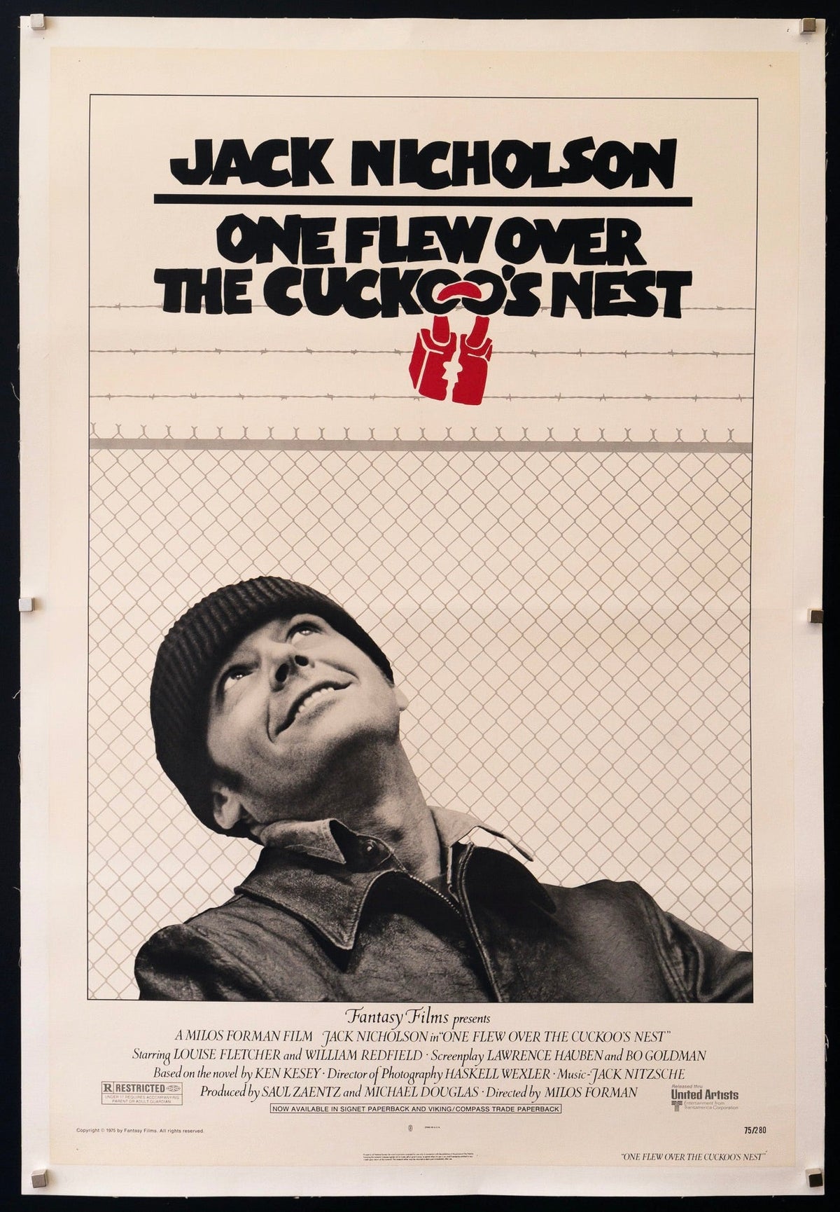 One Flew Over the Cuckoo&#39;s Nest 1 Sheet (27x41) Original Vintage Movie Poster