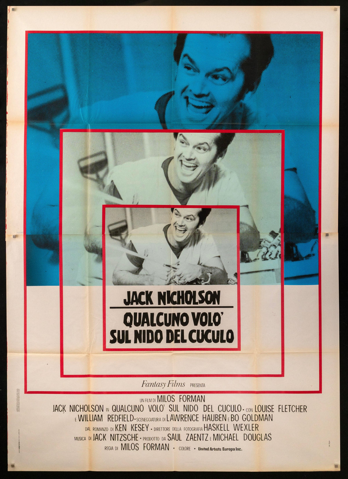 One Flew Over the Cuckoo&#39;s Nest Italian 4 foglio (55x78) Original Vintage Movie Poster