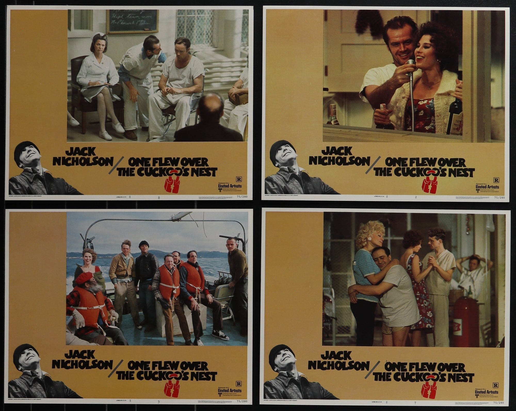One Flew Over the Cuckoo's Nest Lobby Card Set (8-11x14) Original Vintage Movie Poster