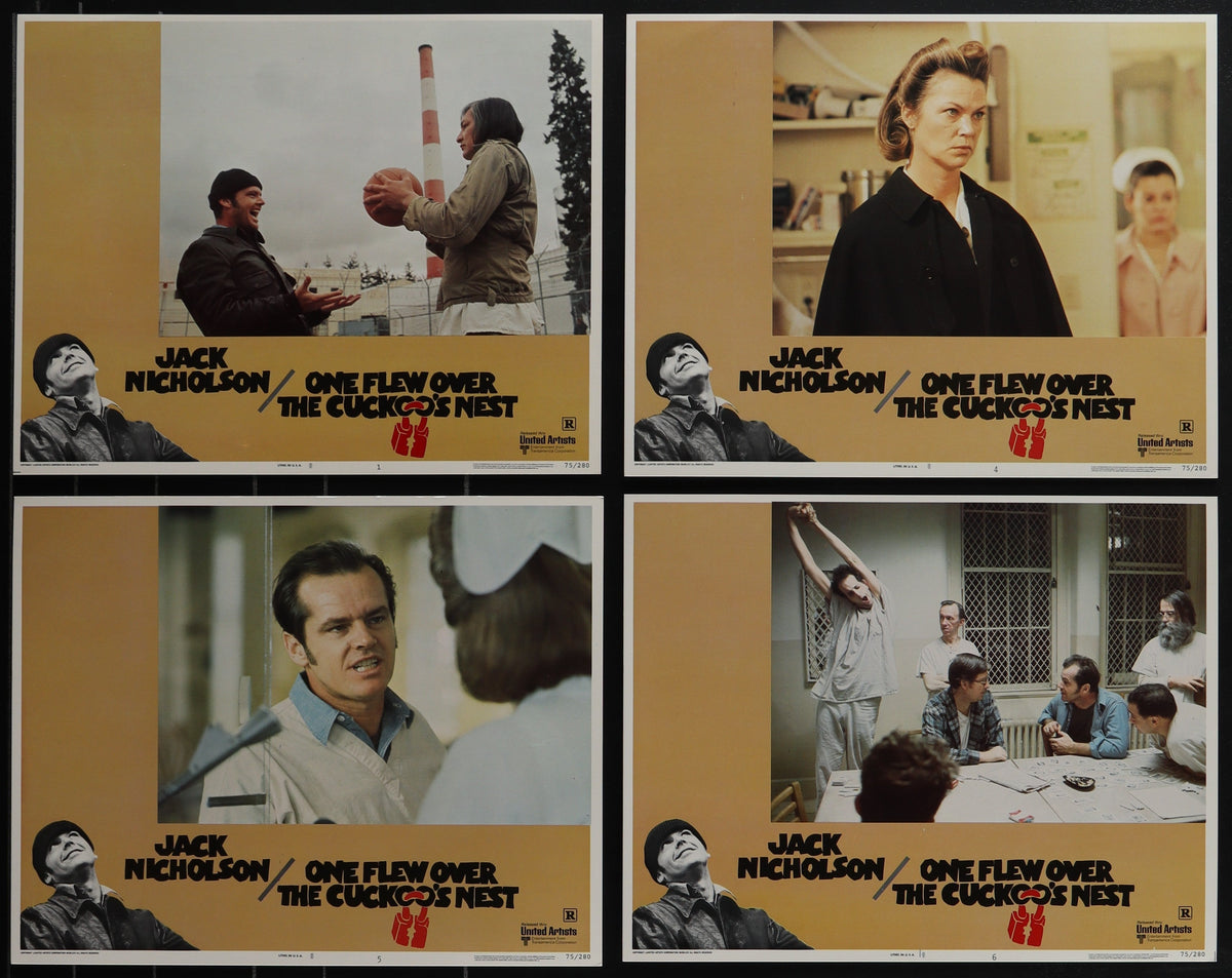 One Flew Over the Cuckoo&#39;s Nest Lobby Card Set (8-11x14) Original Vintage Movie Poster