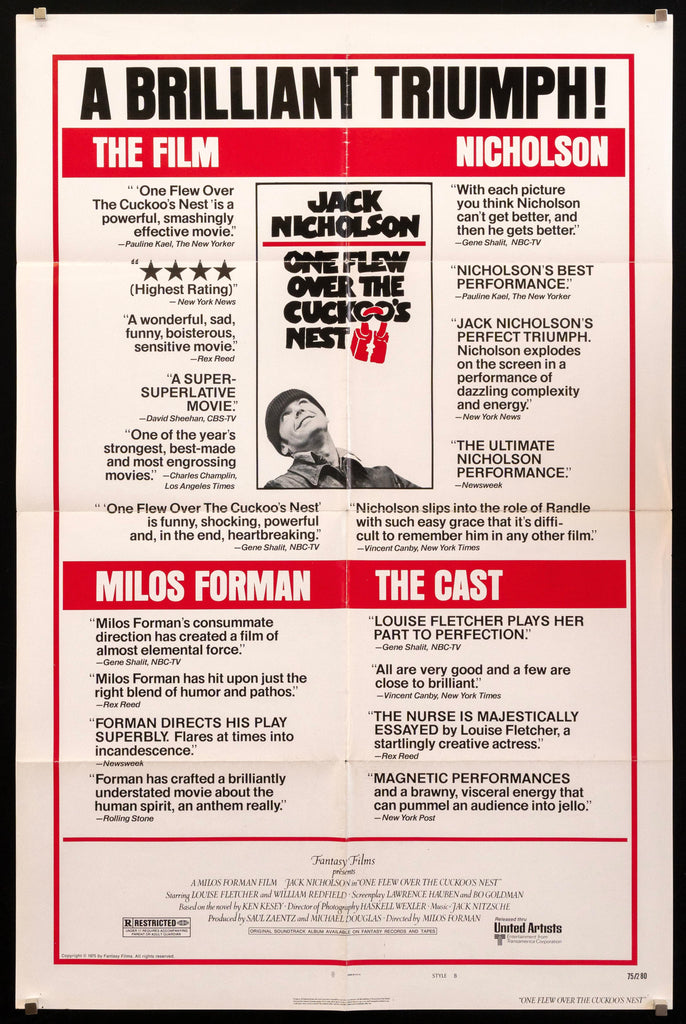 One Flew Over the Cuckoo's Nest Original Vintage Movie Poster