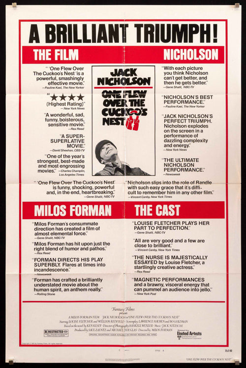 One Flew Over the Cuckoo's Nest Original Vintage Movie Poster