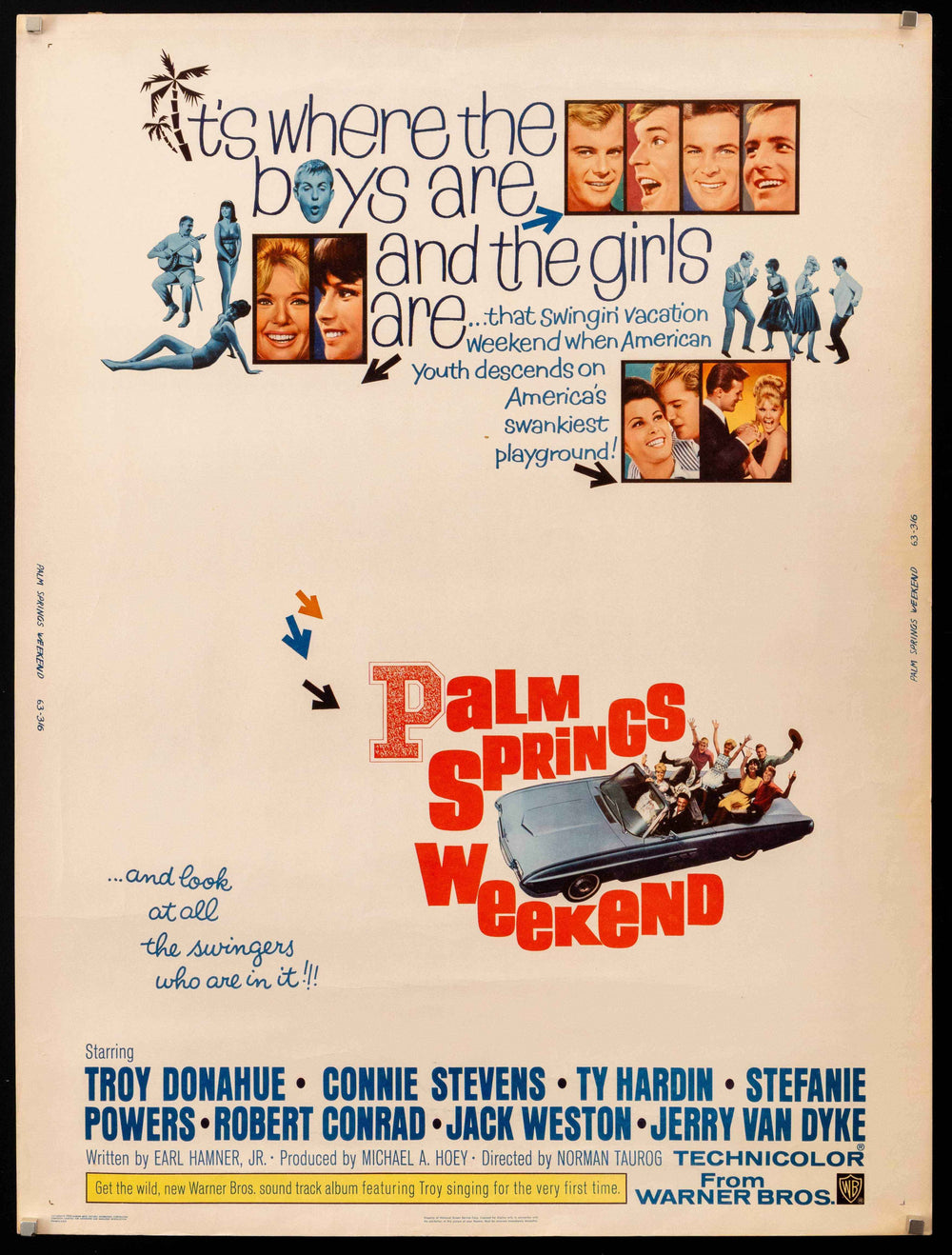 Palm Springs Weekend Original Vintage Movie Poster