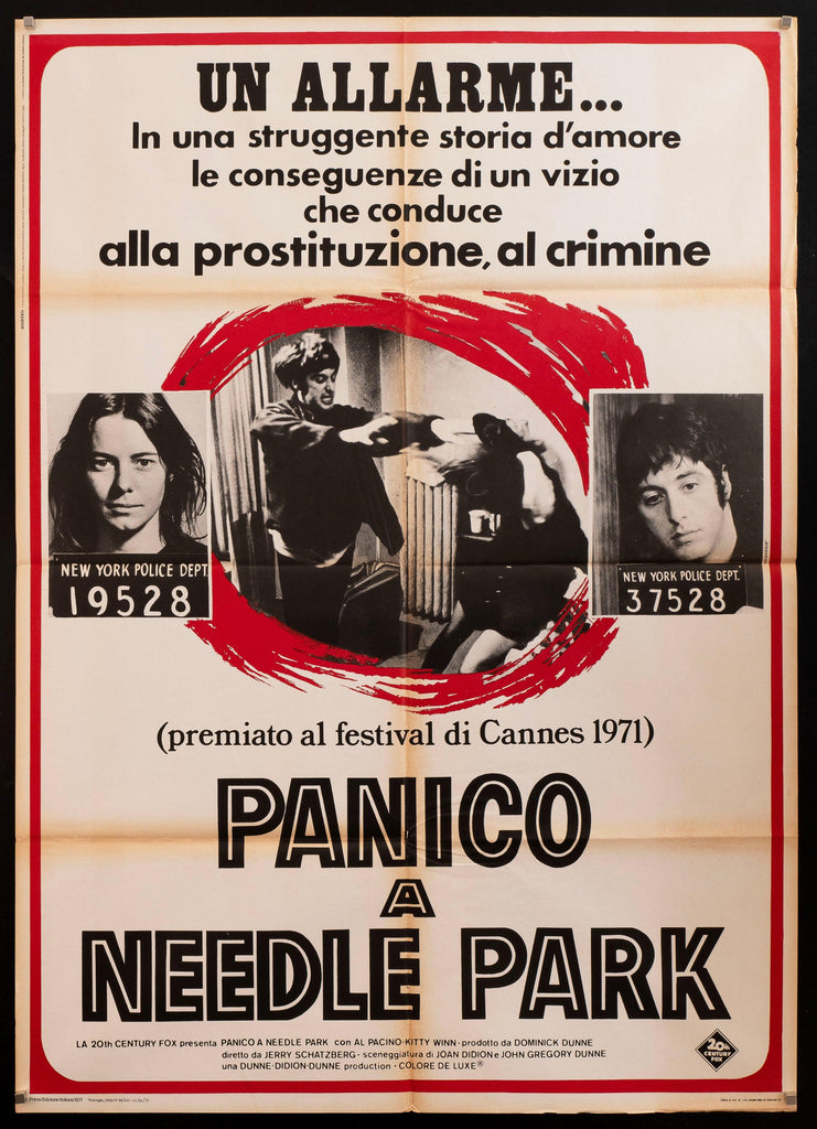 Panic in Needle Park Italian 2 Foglio (39x55) Original Vintage Movie Poster