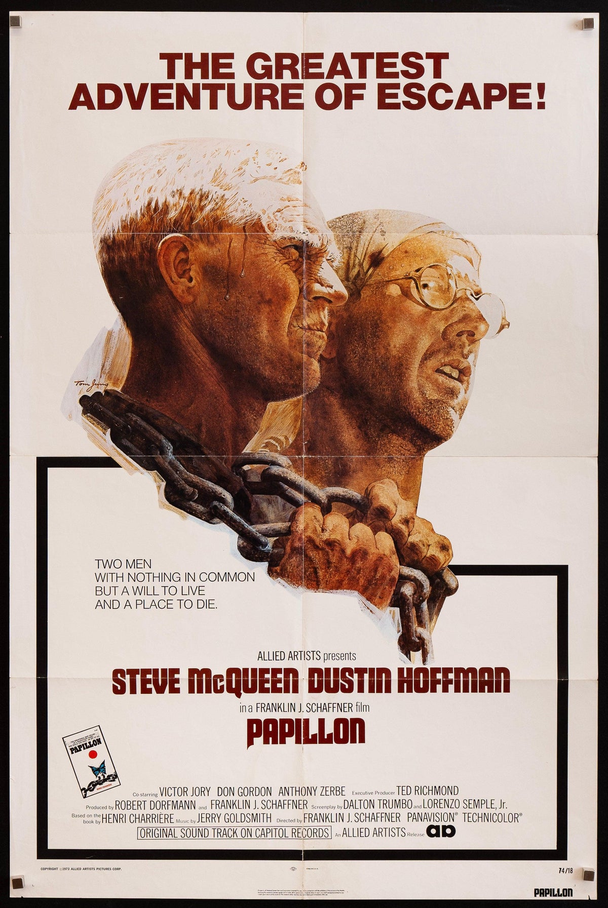 Papillon Original Vintage Movie Poster