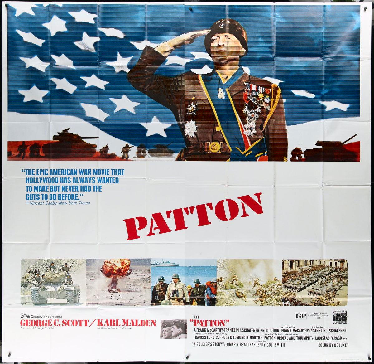 Patton 6 Sheet (81x81) Original Vintage Movie Poster