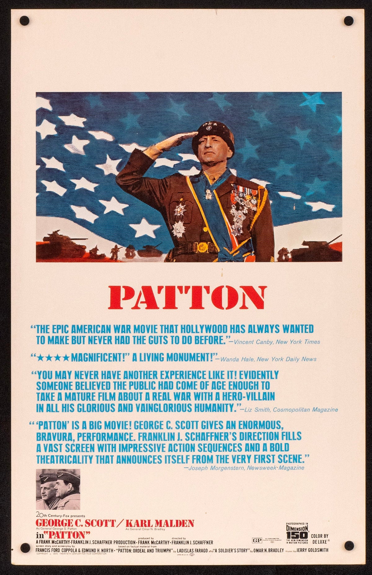 Patton Window Card (14x22) Original Vintage Movie Poster