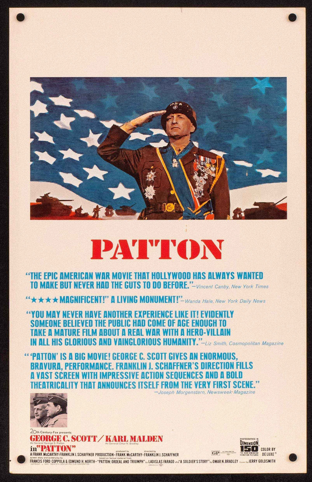 Patton Original Vintage Movie Poster