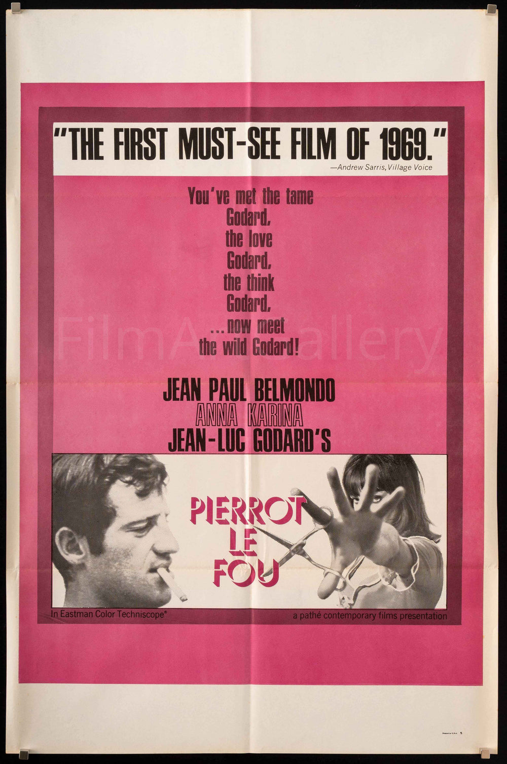 Pierrot Le Fou Original Vintage Movie Poster