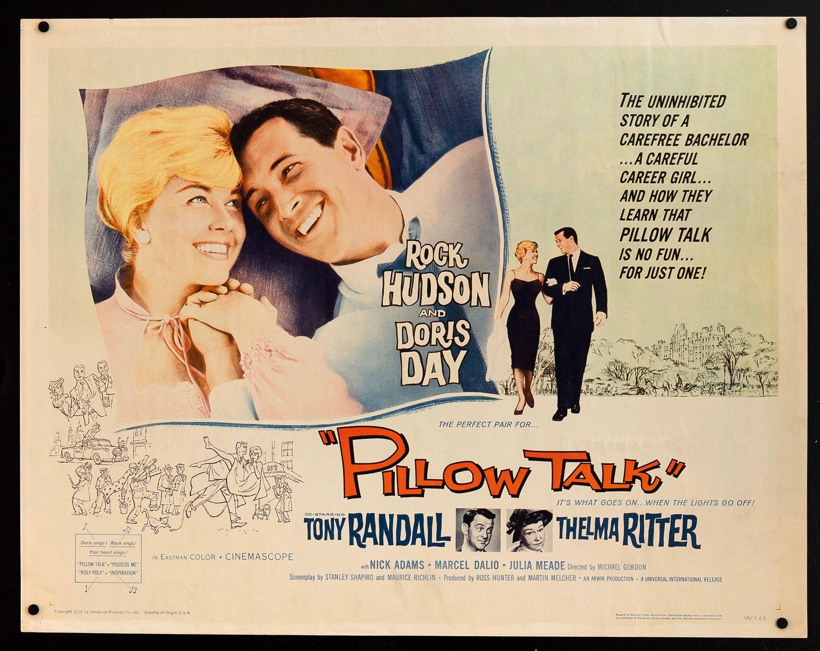 Pillow Talk Original Vintage Movie Poster