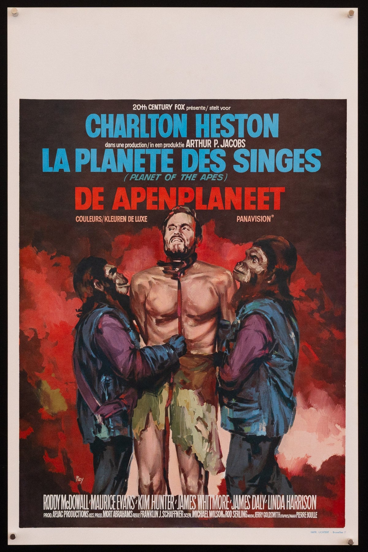 Planet of the Apes Belgian (14x22) Original Vintage Movie Poster