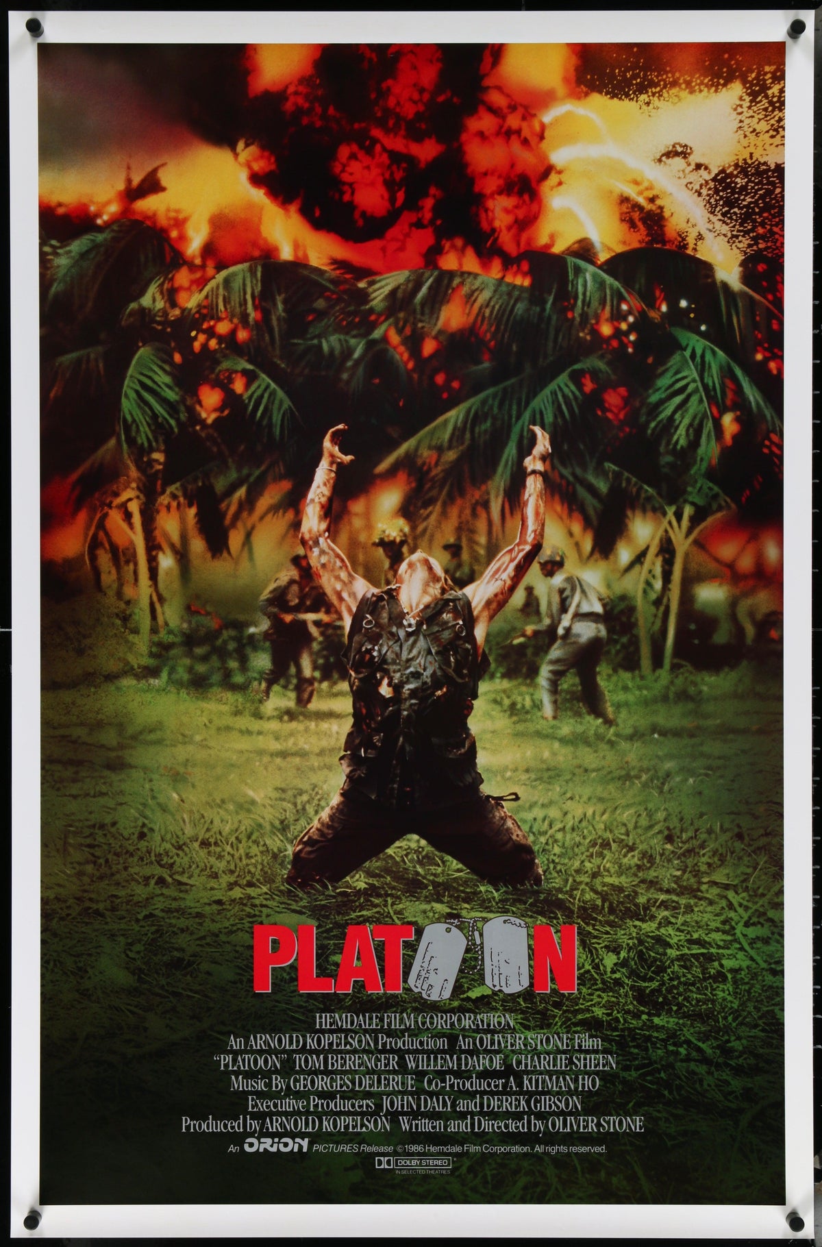 Platoon 1 Sheet (27x41) Original Vintage Movie Poster