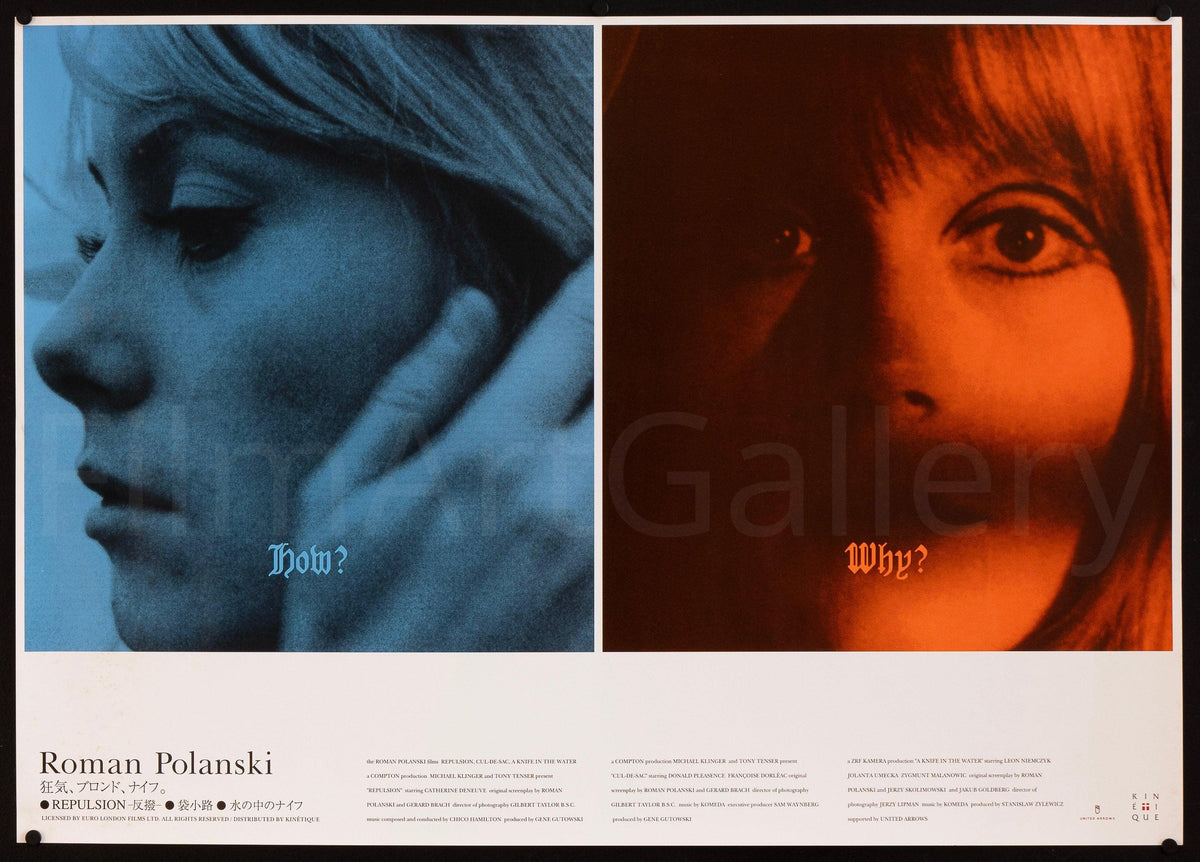 Polanski (Repulsion, Cul-De-Sac, Knife in the Water) Japanese 1 panel (20x29) Original Vintage Movie Poster