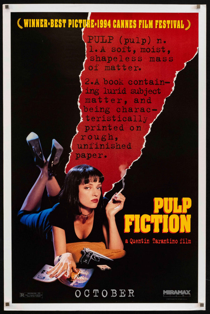 90s デッドストックPULP FICTION 大判ポスター Pulp-Fiction-Vintage-Movie-