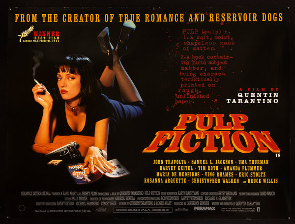 Pulp Fiction Movie Poster 1994 British Quad (30x40)