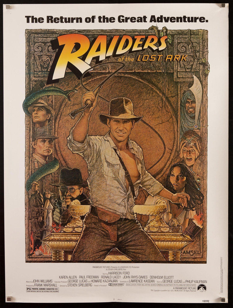 Raiders of the Lost Ark 30x40 Original Vintage Movie Poster
