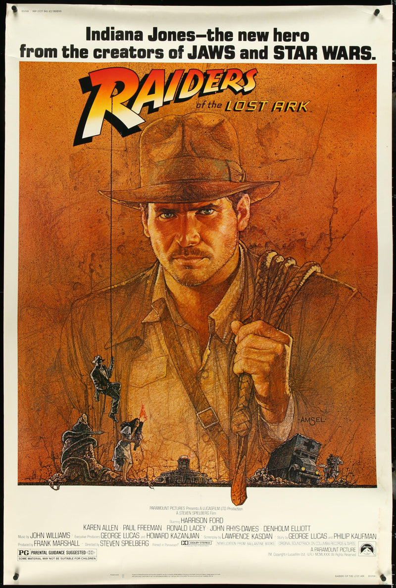 Raiders of the Lost Ark 40x60 Original Vintage Movie Poster
