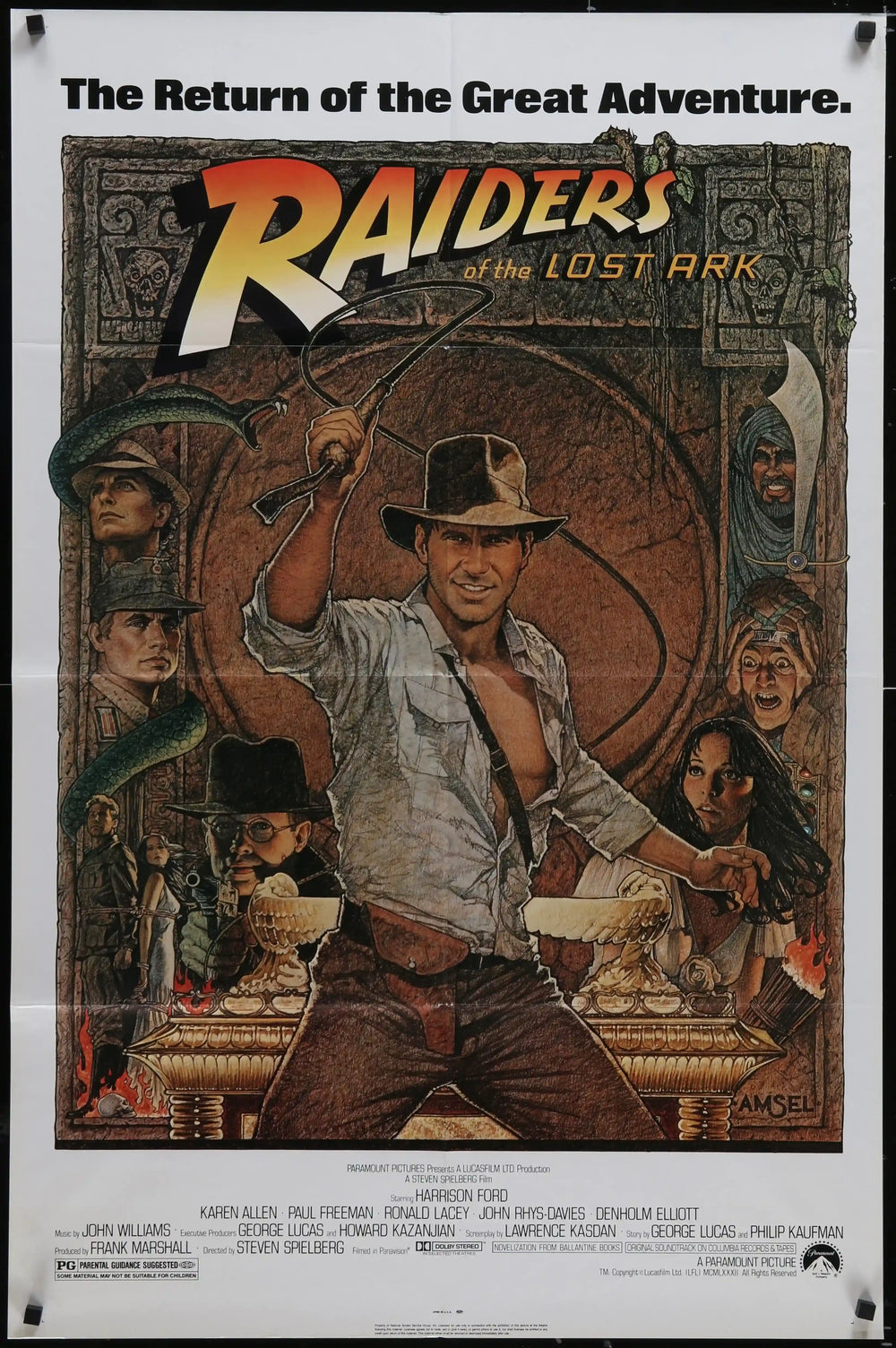 Raiders of the Lost Ark Original Vintage Movie Poster