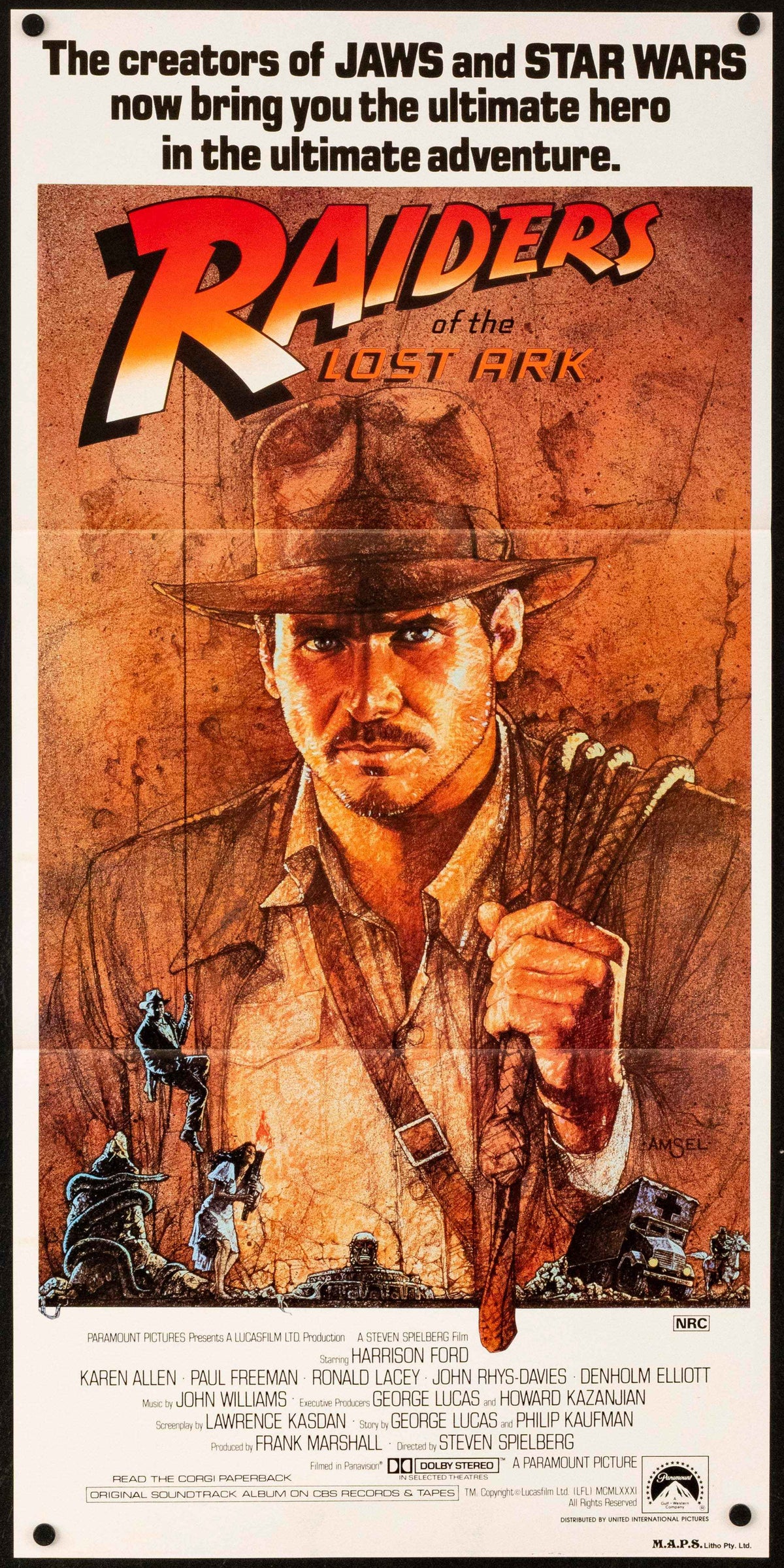 Raiders of the Lost Ark Original Vintage Movie Poster