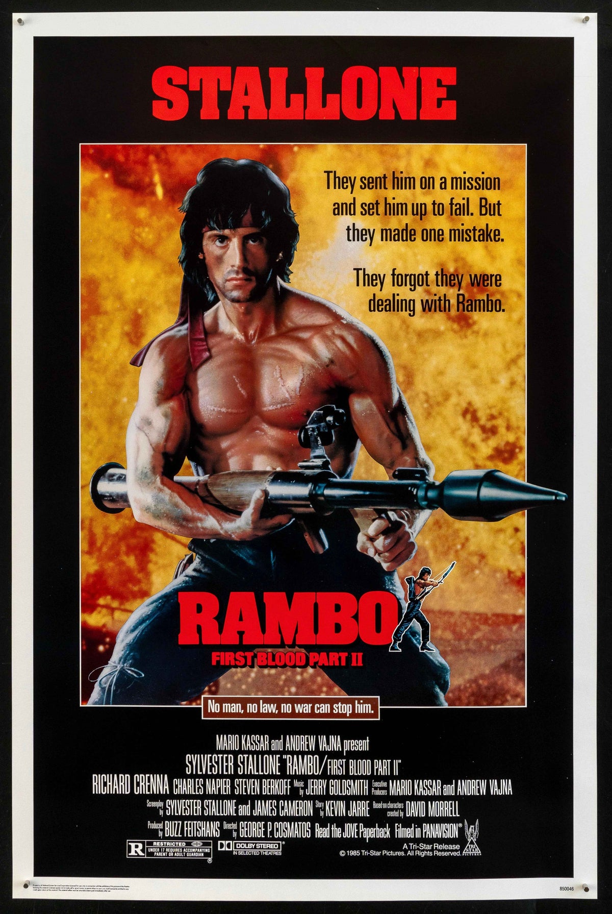 Rambo First Blood Part 2 Original Vintage Movie Poster