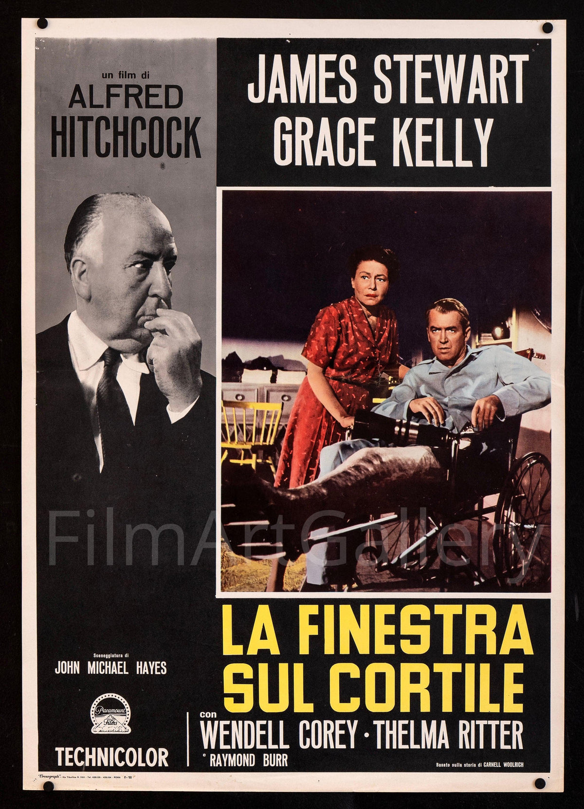 Rear Window Italian Photobusta (18x26) Original Vintage Movie Poster