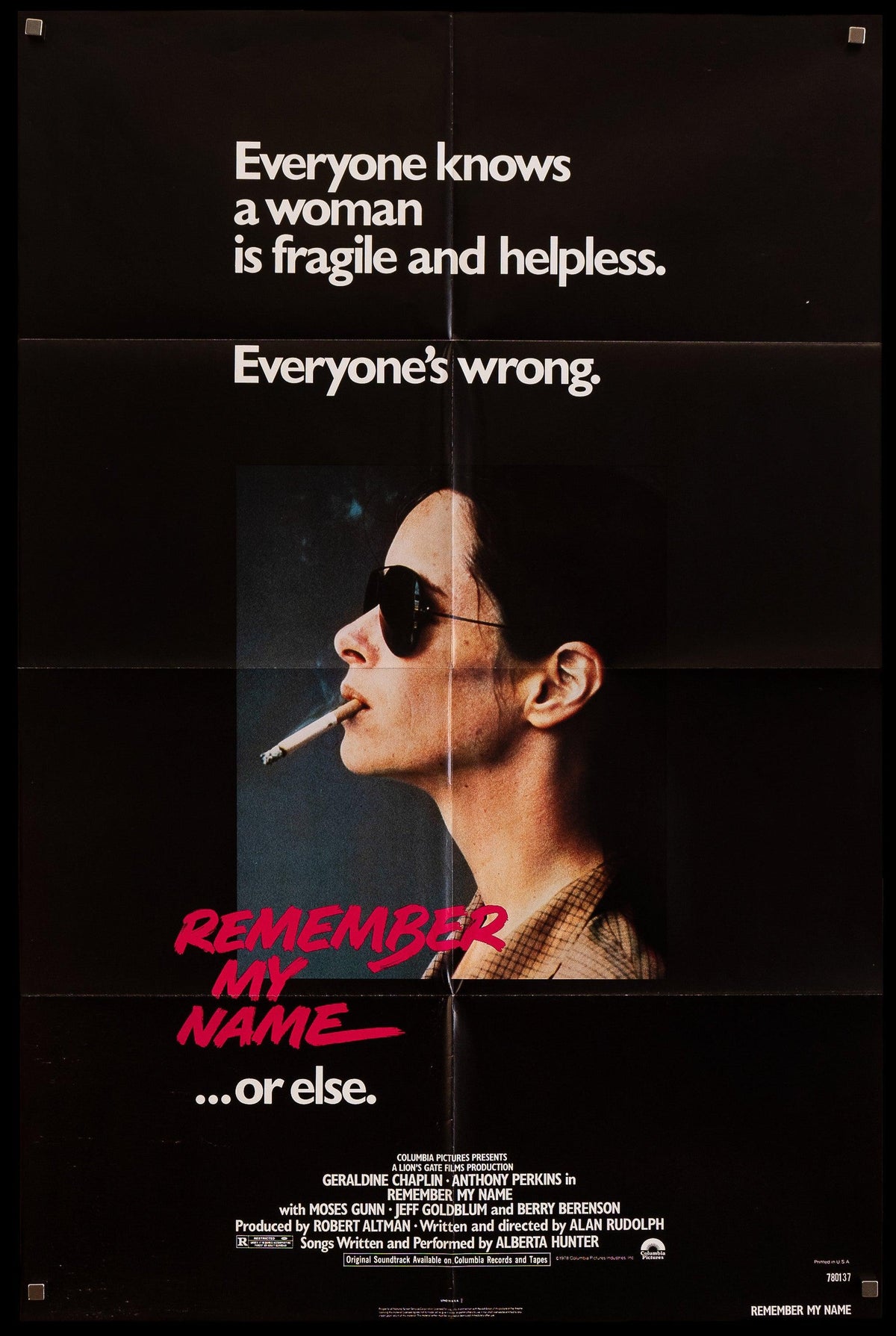 Remember My Name Original Vintage Movie Poster