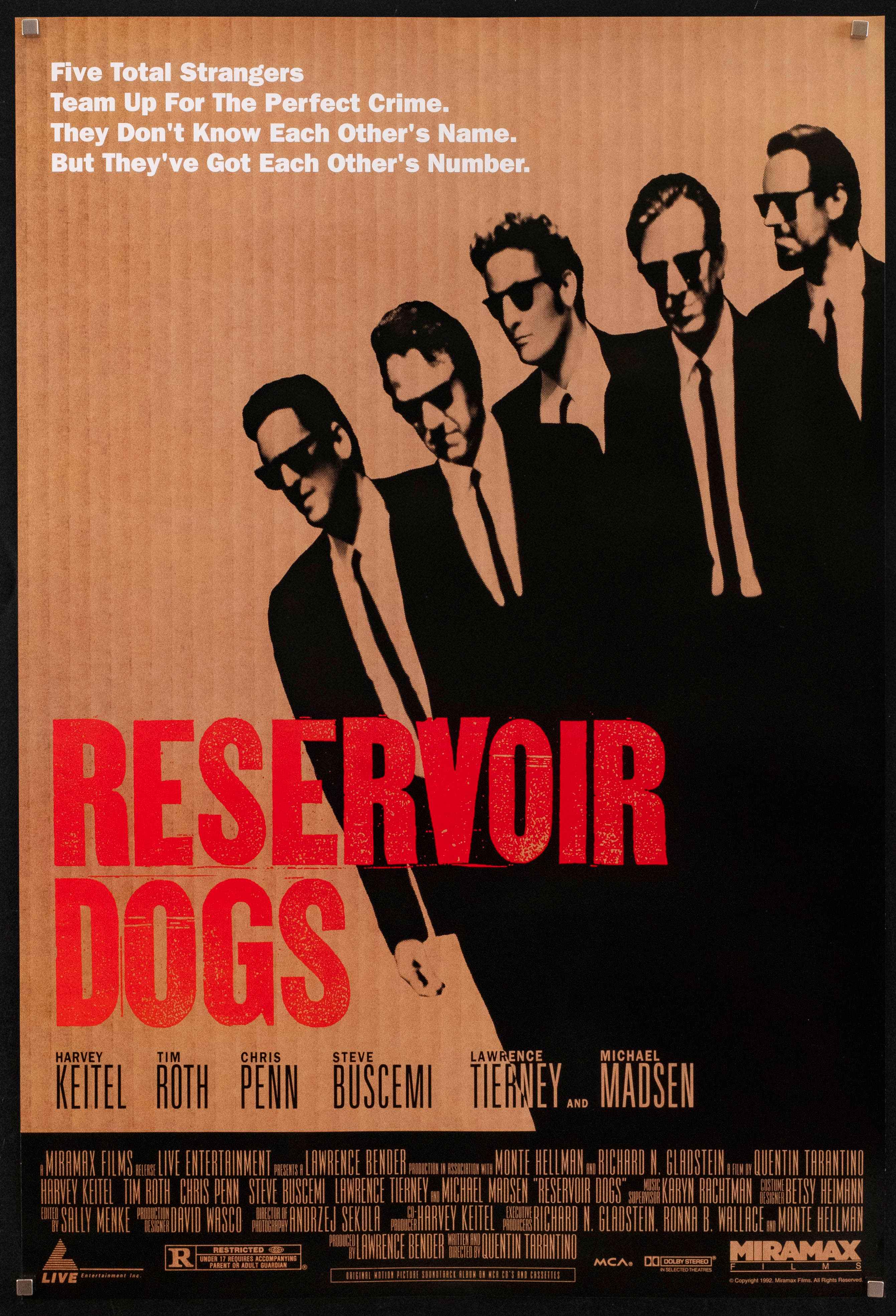 レザボアドッグス 映画ポスター US版 ROLLED 1992年タランティーノ Reservoir Dogs Movie Poster 1992 1 Sheet (27x41)