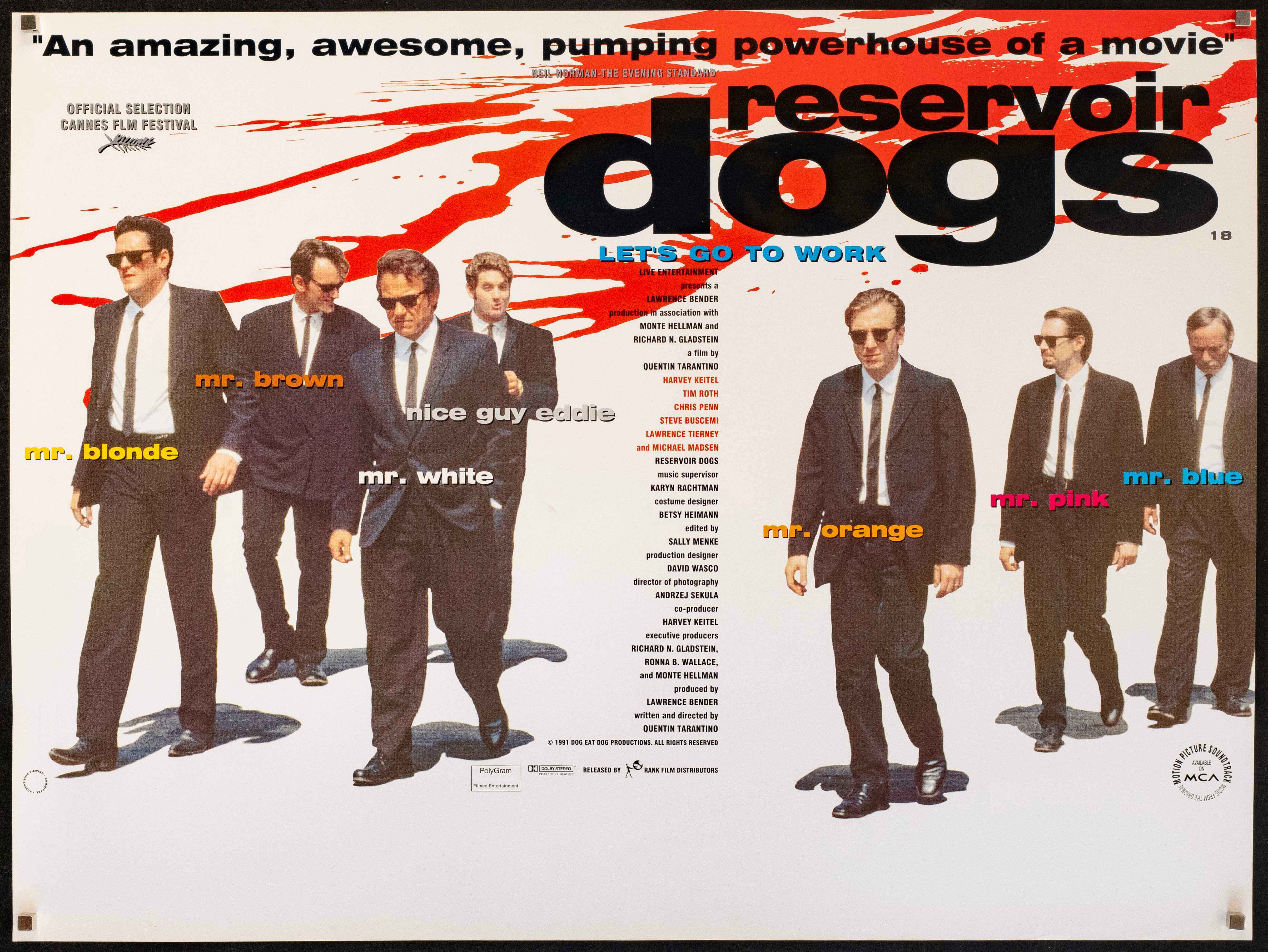 Reservoir Dogs Movie Poster 1991 British Quad (30x40)