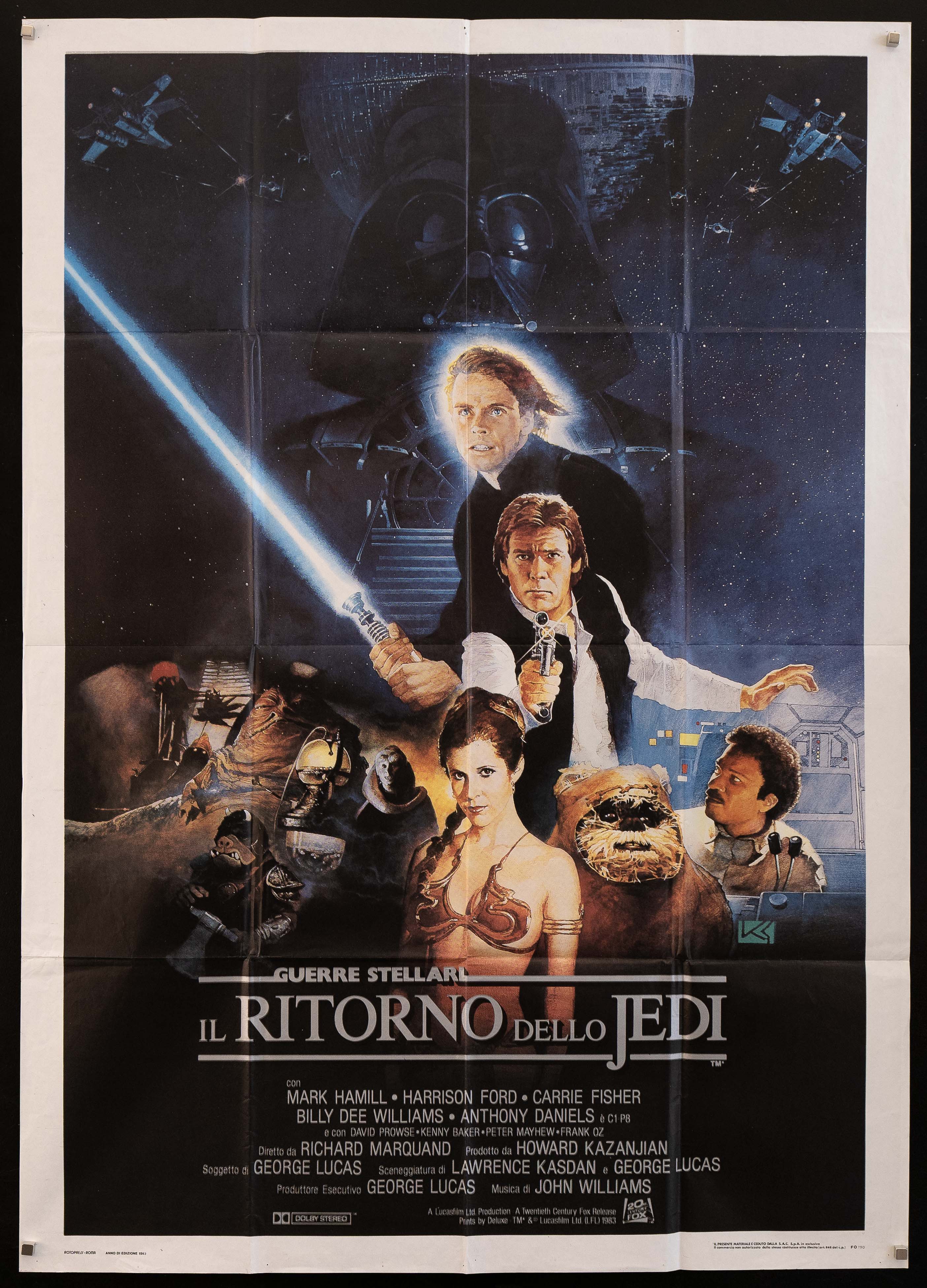Return of the Jedi Movie Poster 1983 Italian 2 Foglio (39x55)