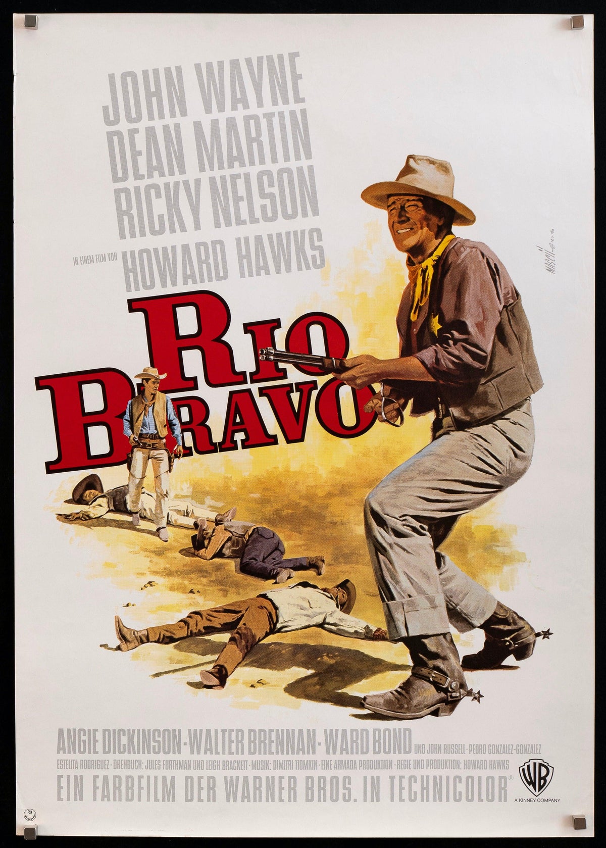 Rio Bravo Movie Poster 1969 RI German A1 (23x33)