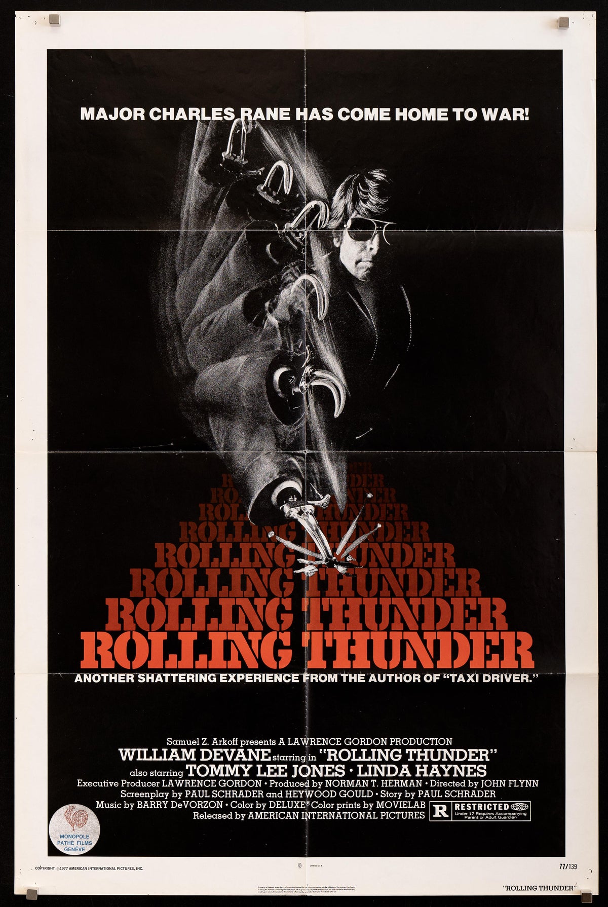Rolling Thunder 1 Sheet (27x41) Original Vintage Movie Poster