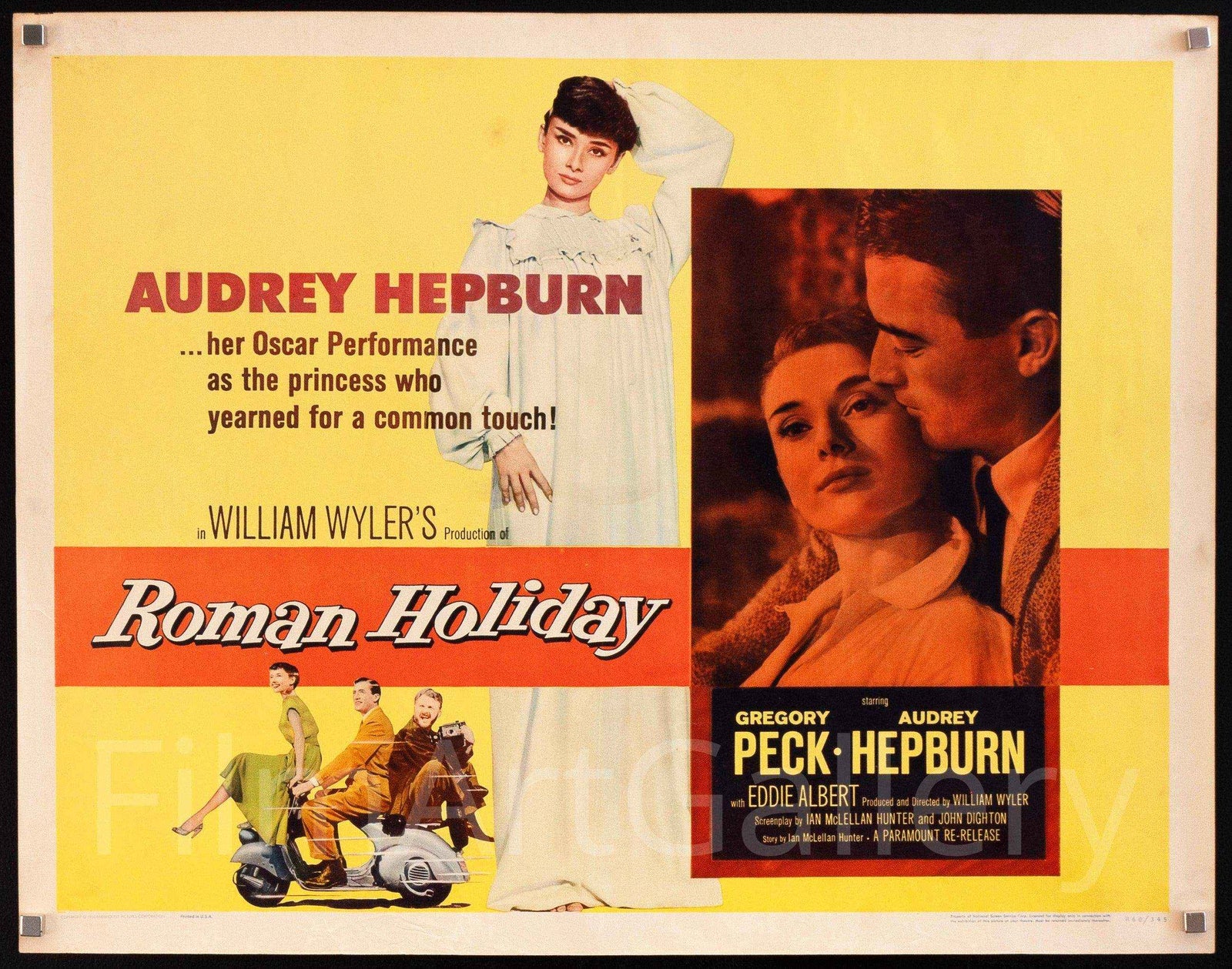 Roman Holiday Original Vintage Movie Poster