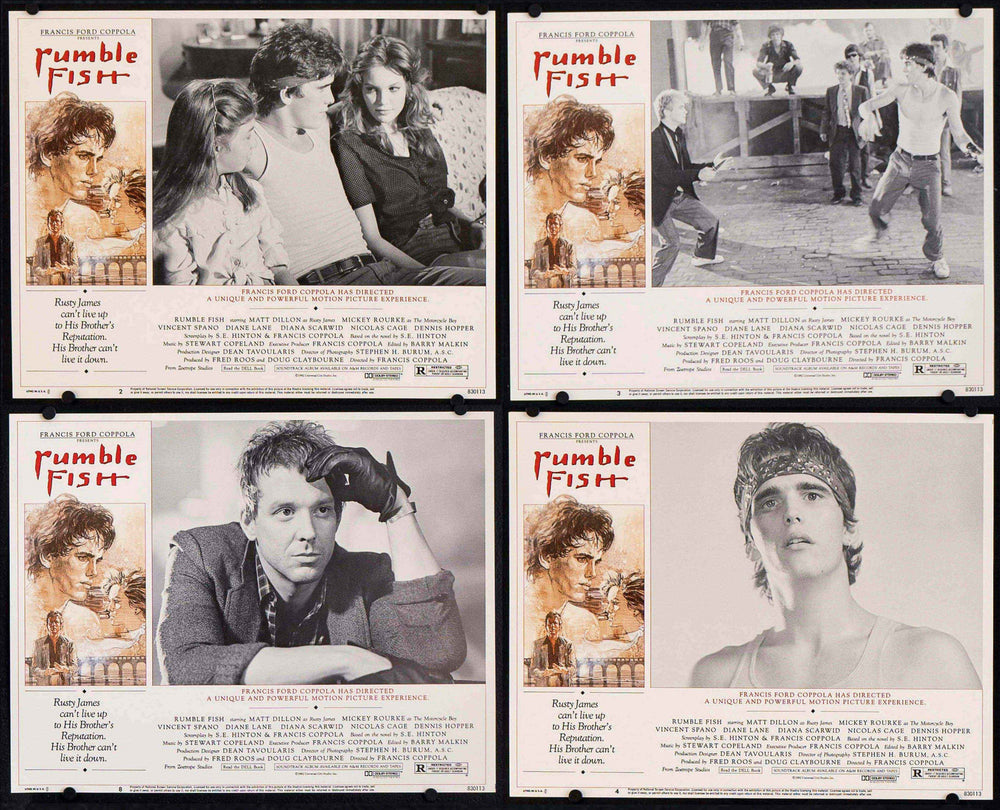 Rumble Fish Movie Poster 1983 Lobby Card Set (8-11x14)