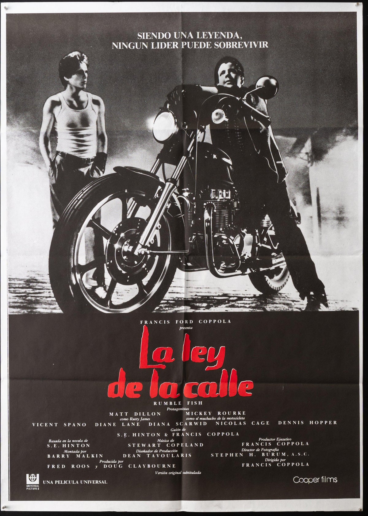 Rumble Fish Original Vintage Movie Poster