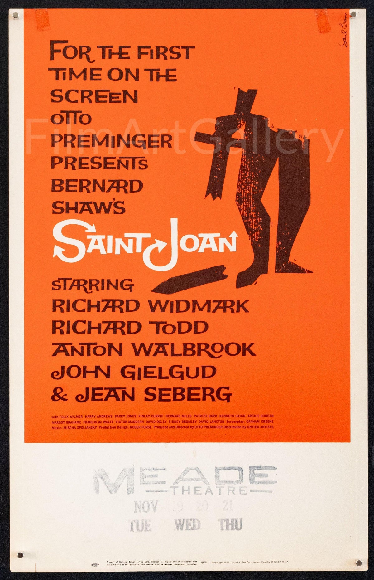 Saint Joan Original Vintage Movie Poster