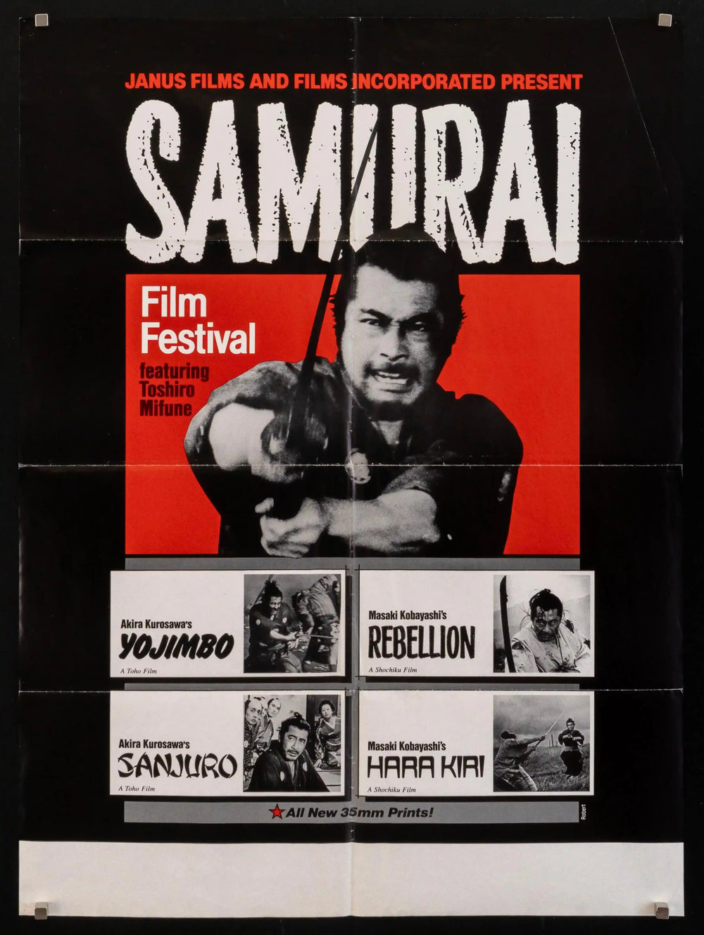 Samurai Film Festival Original Vintage Movie Poster