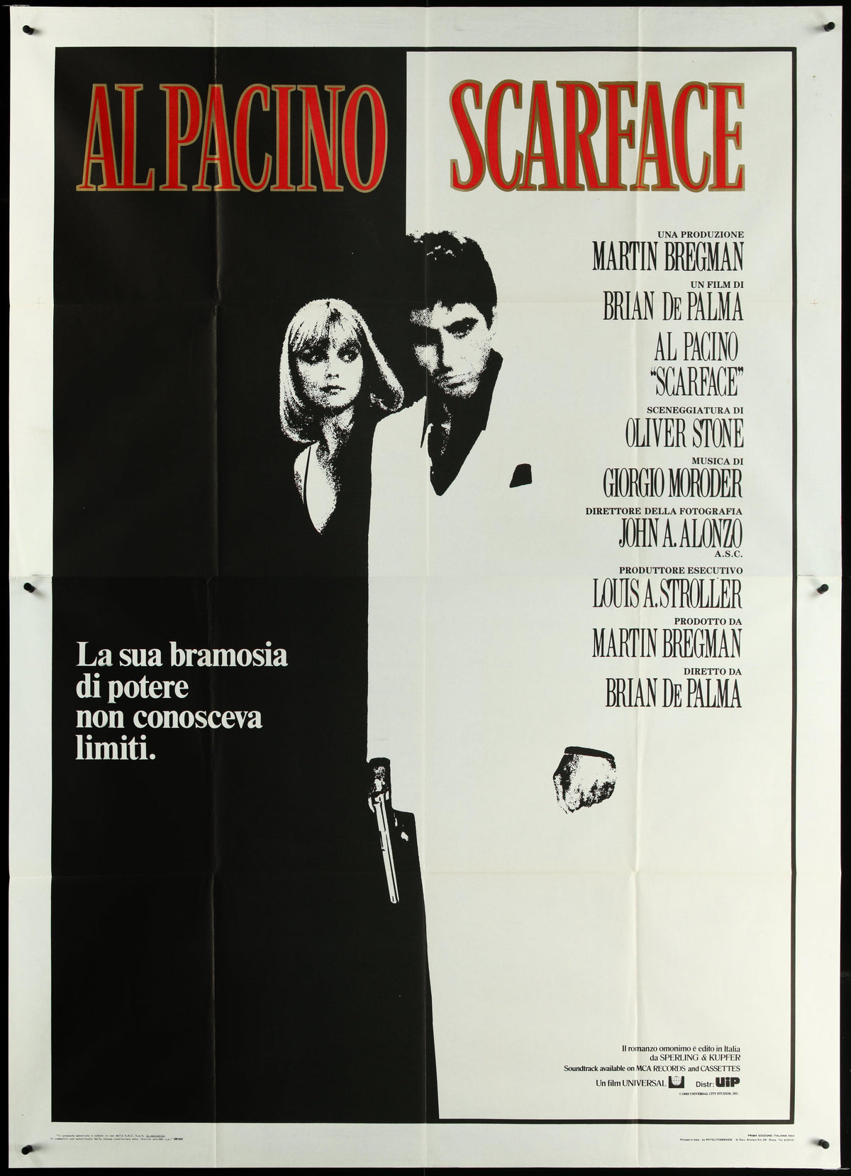 Scarface Italian 4 foglio (55x78) Original Vintage Movie Poster