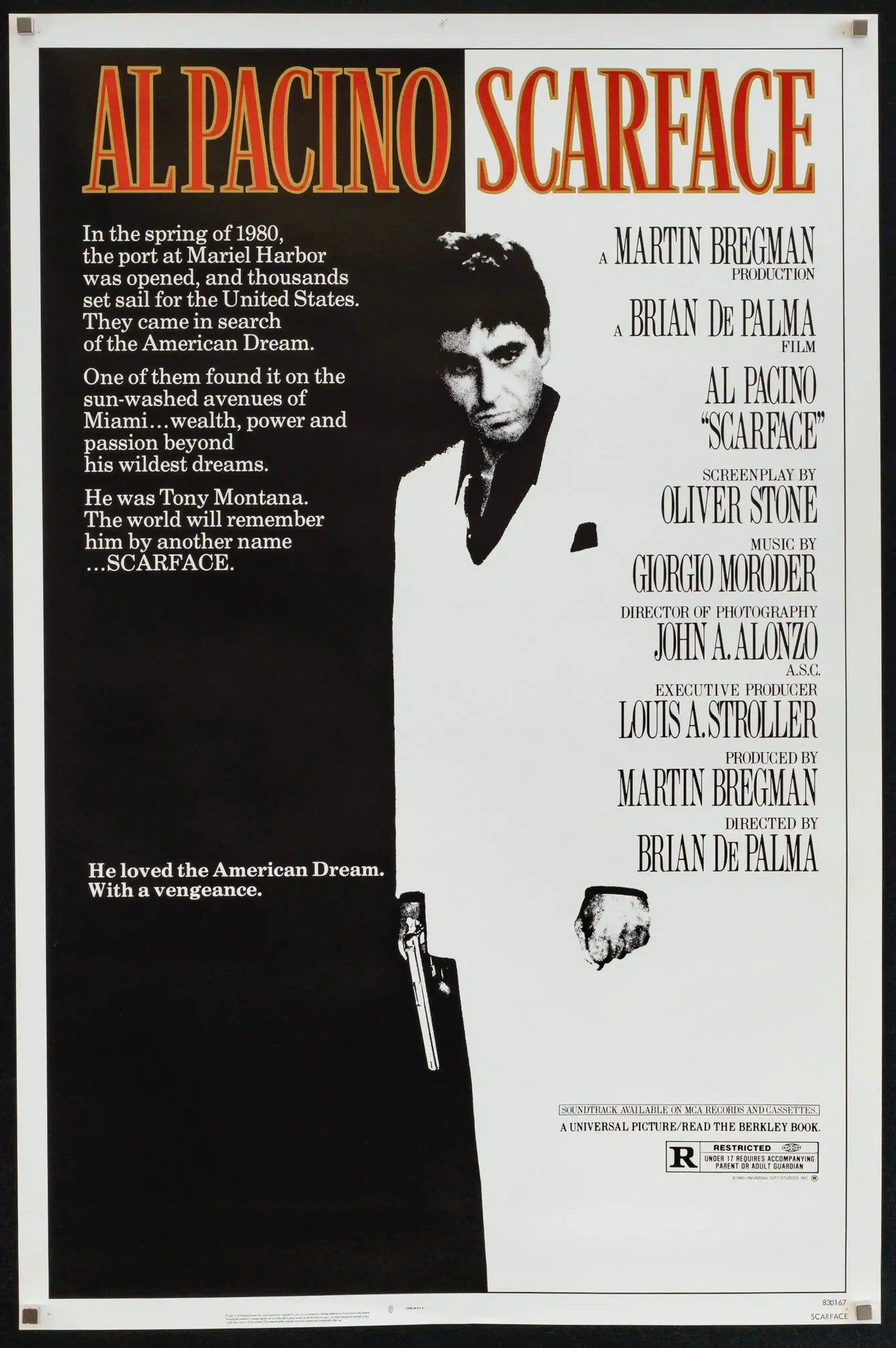 Scarface Original Vintage Movie Poster