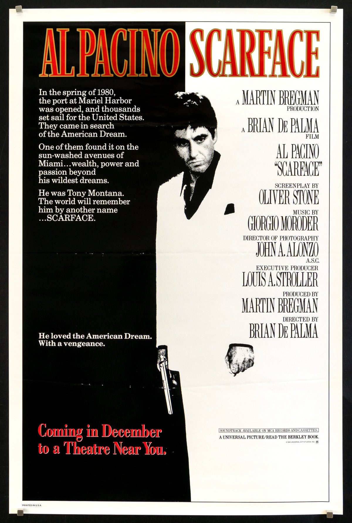 Scarface Original Vintage Movie Poster