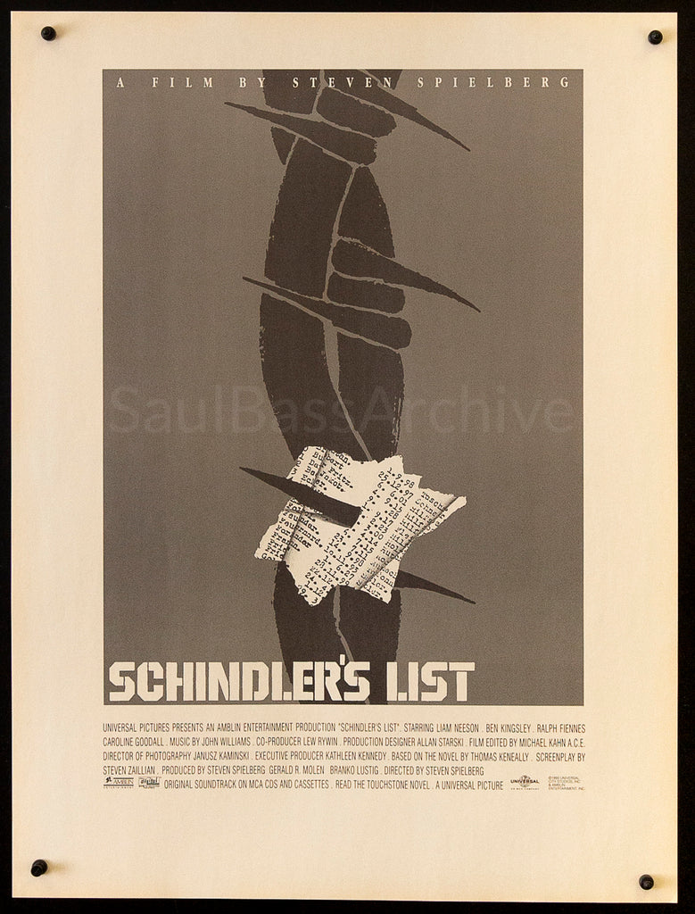 Schindler's List - Barbed Wire (Newsprint) Original Vintage Movie Poster