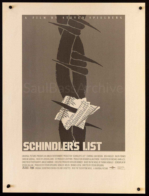 Schindler's List - Barbed Wire (Newsprint) Original Vintage Movie Poster