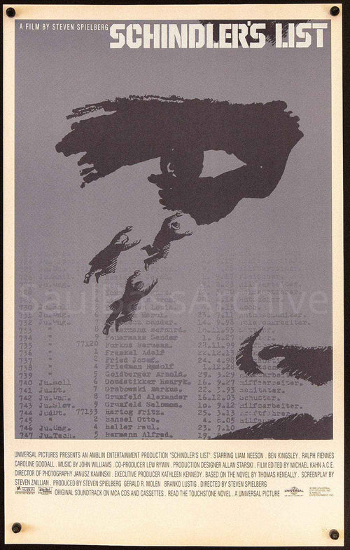Schindler's List - Eye (Newsprint) Original Vintage Movie Poster