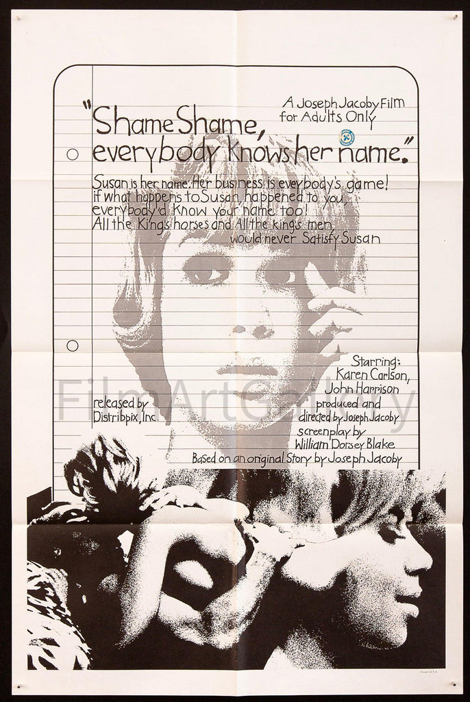 Shame, Shame, Everybody Knows Her Name Original Vintage Movie Poster