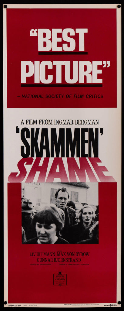 Shame (Skammen) Insert (14x36) Original Vintage Movie Poster