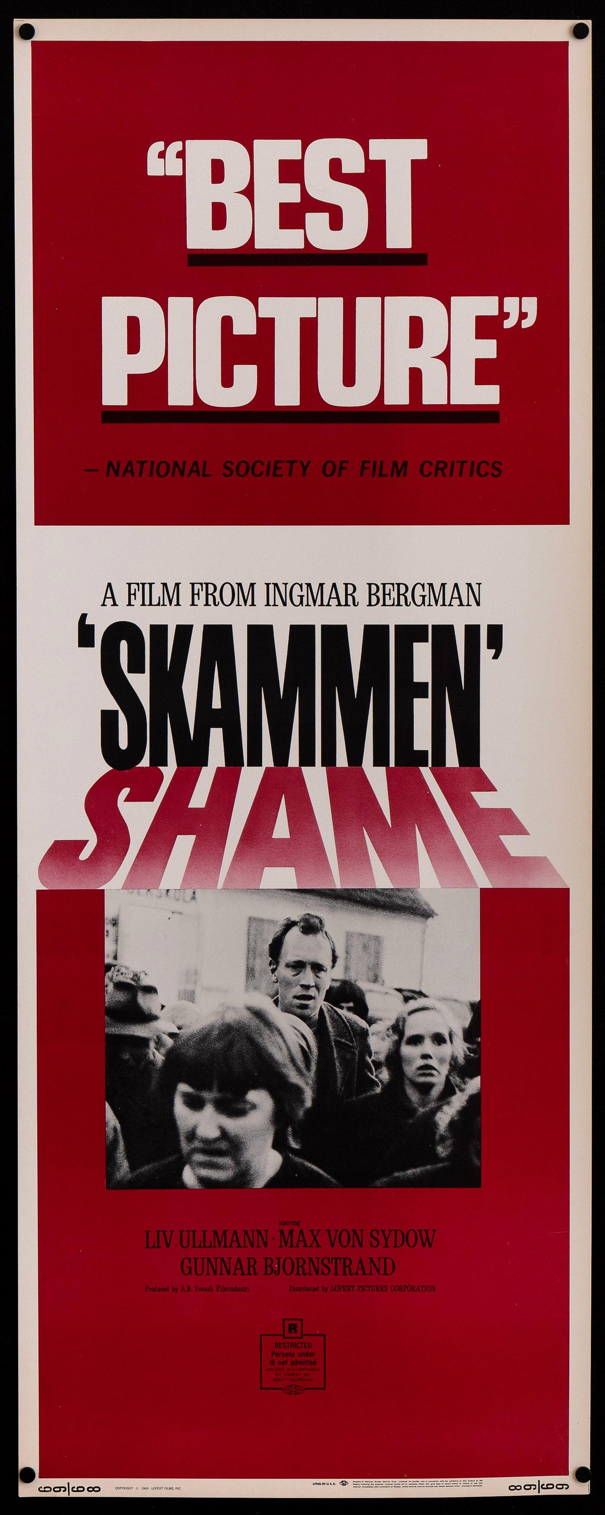 Shame (Skammen) Original Vintage Movie Poster