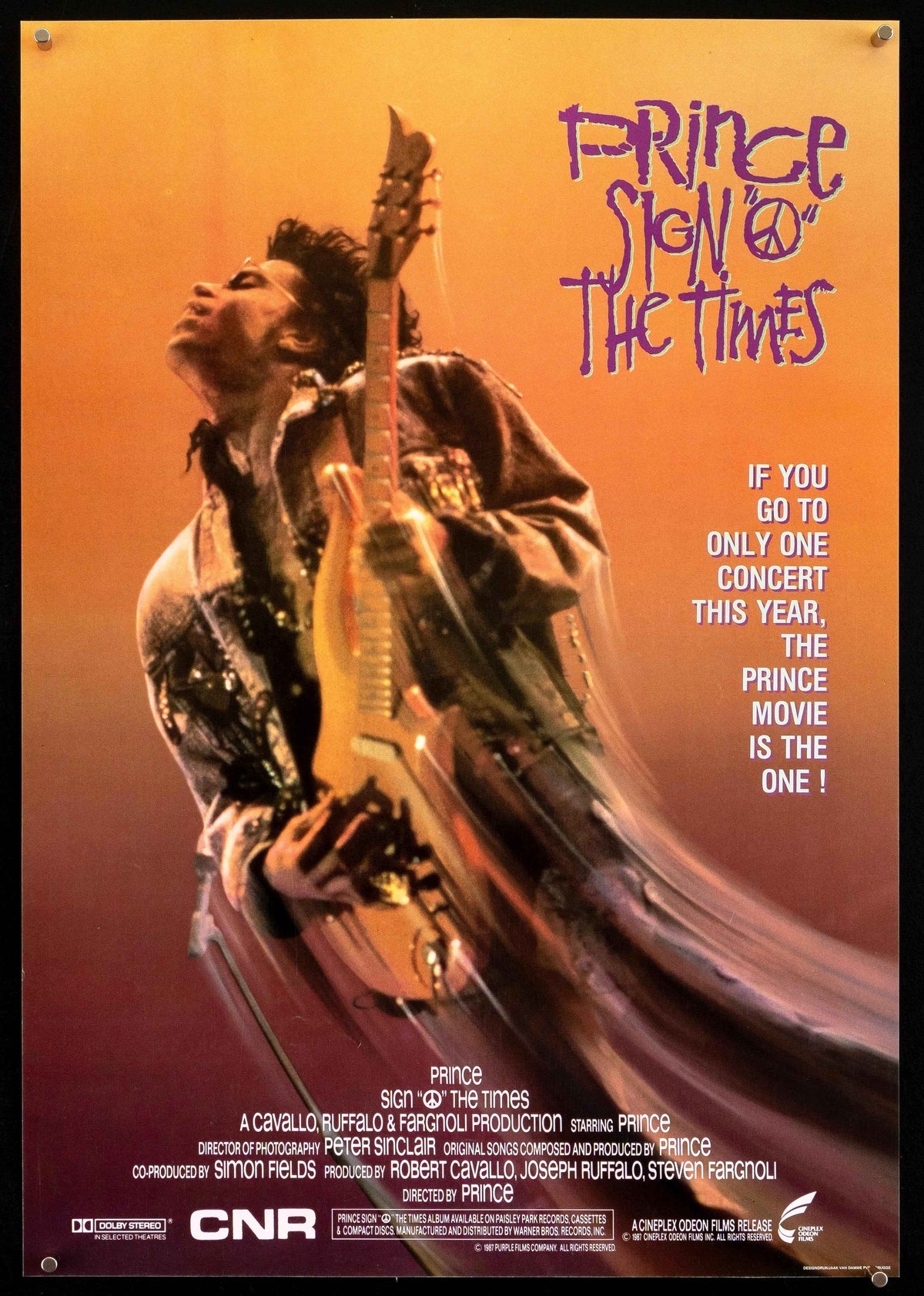 Sign O the Times Original Vintage Movie Poster